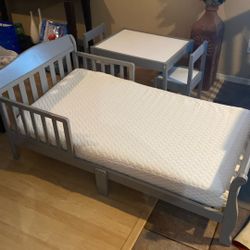 Toddler Bed With Mattress ,Matching Table And 2 Chair