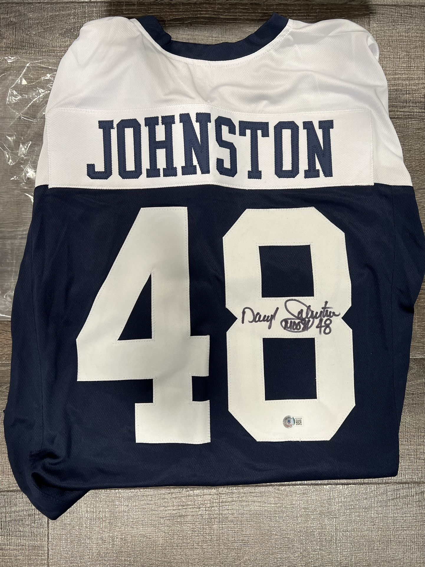 Daryl Johnston Cowboys Signed Authentic Jersey With Authentication Vintage Not Worn Pristine Jersey