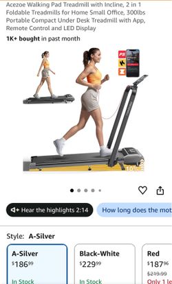 Walking Pad with Incline 2 in 1 Foldable Treadmill 300lbs