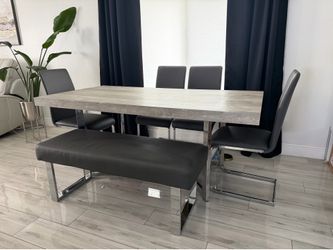 Dining table and chairs