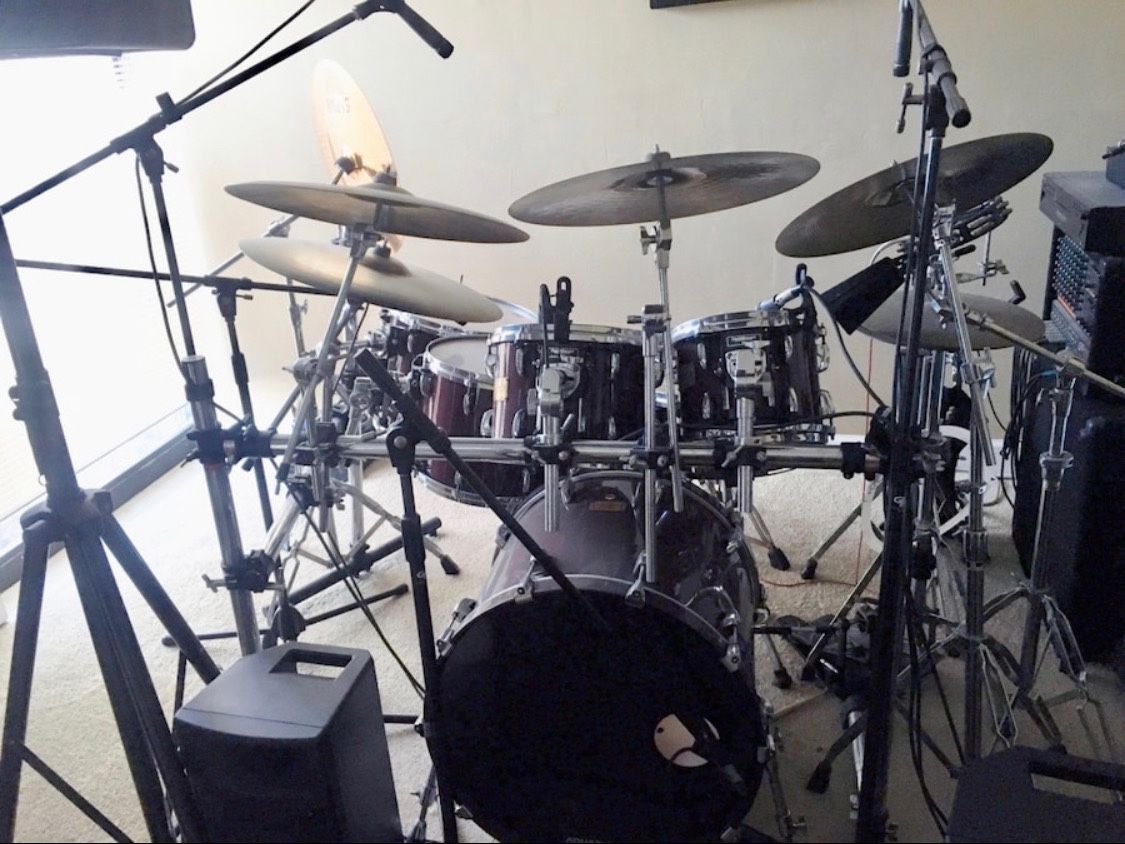 Pearl custom Master Edition Drum Set as shown