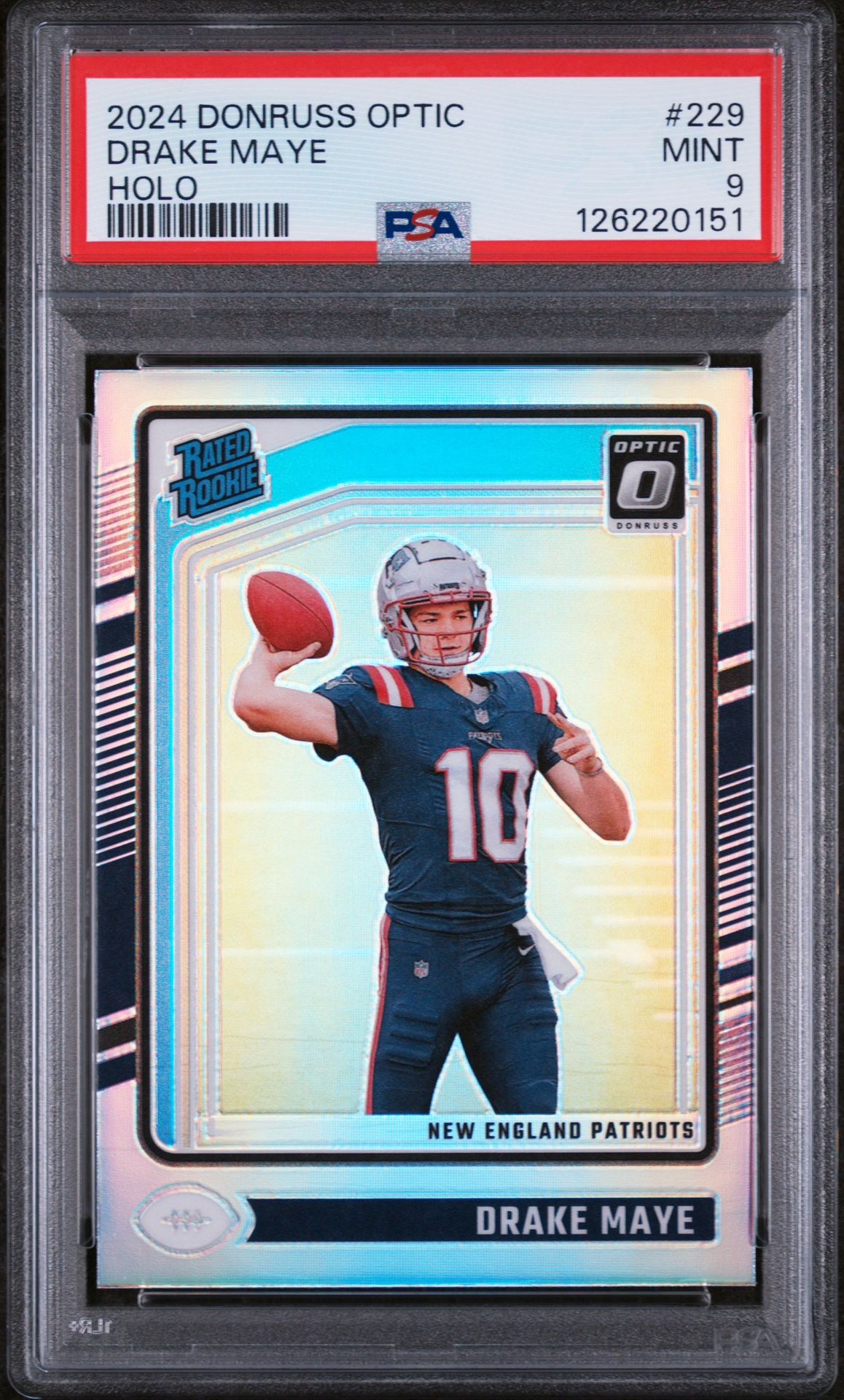 2024 Optic Holo Drake Maye RC PSA 9 New England Patriots 
