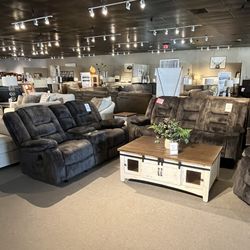Manual Reclining Sofa And Loveseat