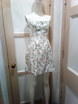 White Floral Spaghetti Strap Mini Dress I Can Deliver 