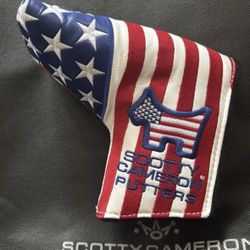 New SCOTTY CAMERON GALLERY CS Our Flag Mid-Mallet Putter Headcover USA Dog Stars
