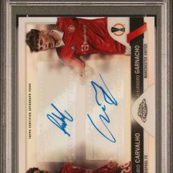 2022 Topps Chrome UCC Garnacho/Carvalho Dual Auto #CG PSA 9 Auto 10