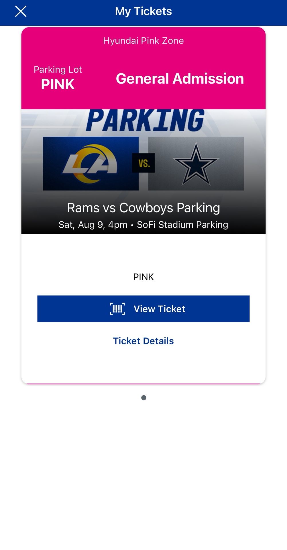 Rams VS Cowboys Pink Zone Tailgate
