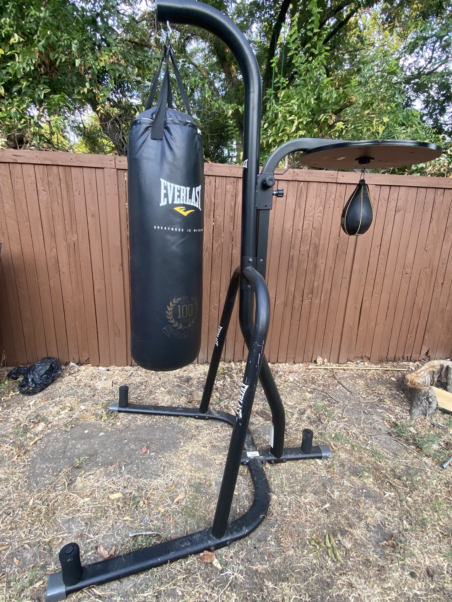 · Everlast heavy bag/speed bag combo stand