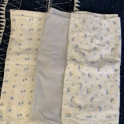 3 Baby Flannel Receiving Blankets 