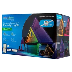 Enbrighten 100 ft. Permanent Outdoor Wi-Fi Eternity Eave Lights, 16.5 in. Spacing, 33 Lumens