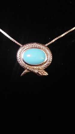 Sterling silver turquoise Snake necklace