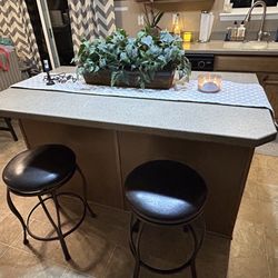 2 NICE Like new Brown Leather Swivel Stools