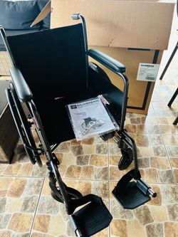 K1 Wheelchair 18” Full Length permanent arms swing away footrest