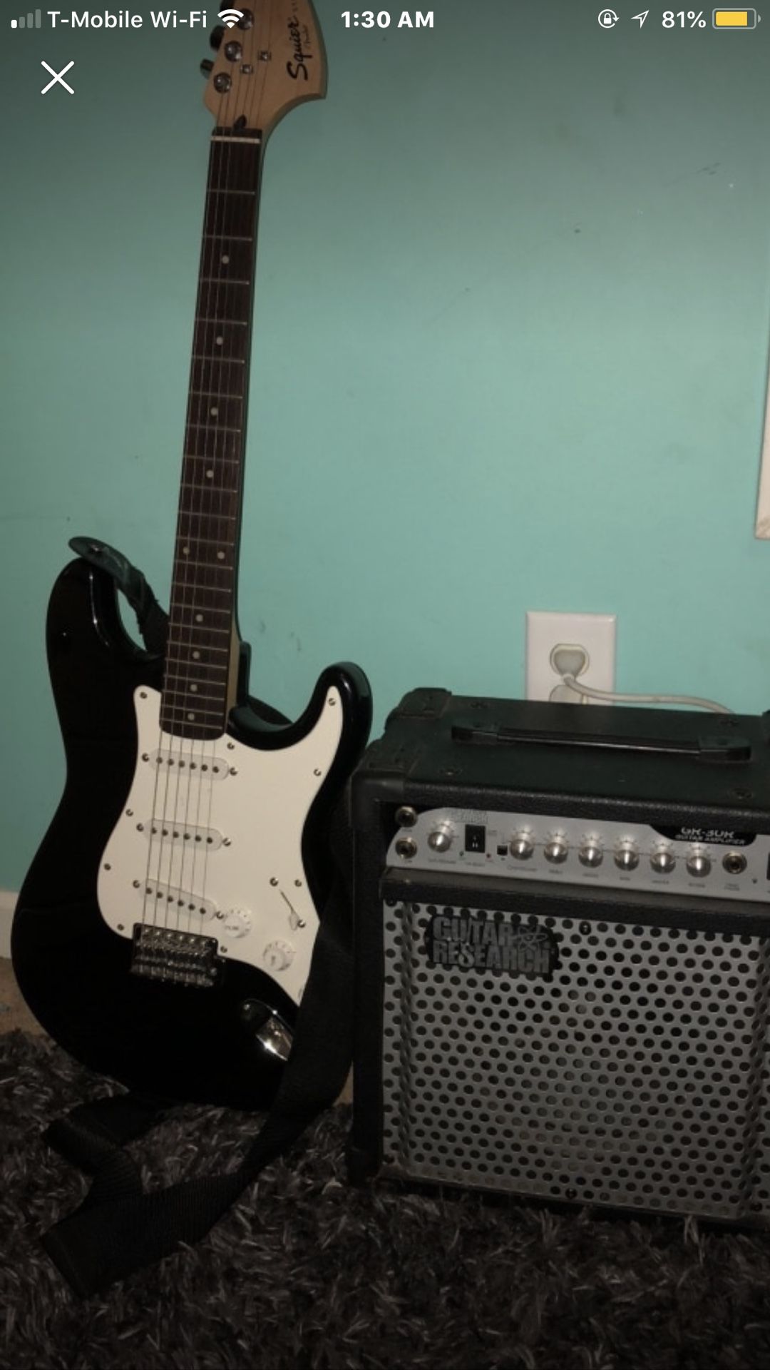 electric guitar + amp