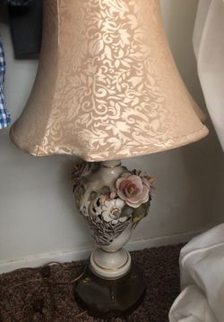 Two matching antique lamps
