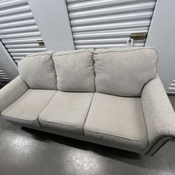 Sofa Couch with Armrest , Grey Fabric with Silver Nails