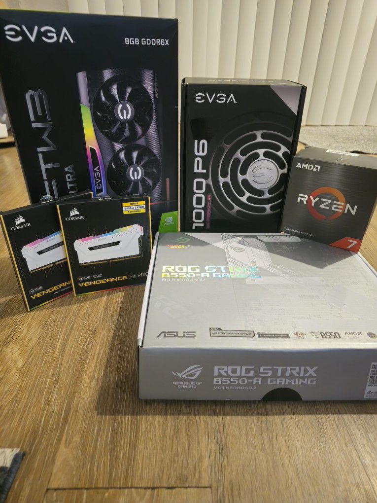 PC Hardware - AMD Ryzen 7, EVGA GPU, Corsair, ASUS