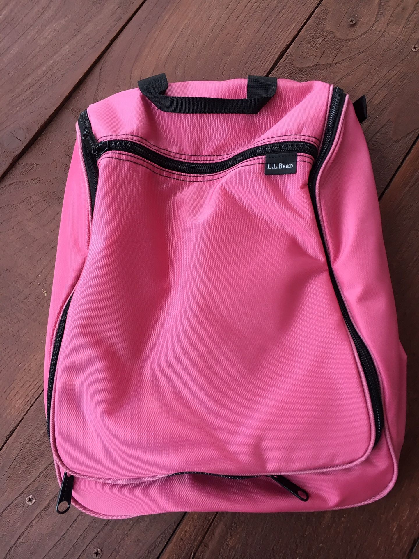 LL Bean pink nylon organizer bag