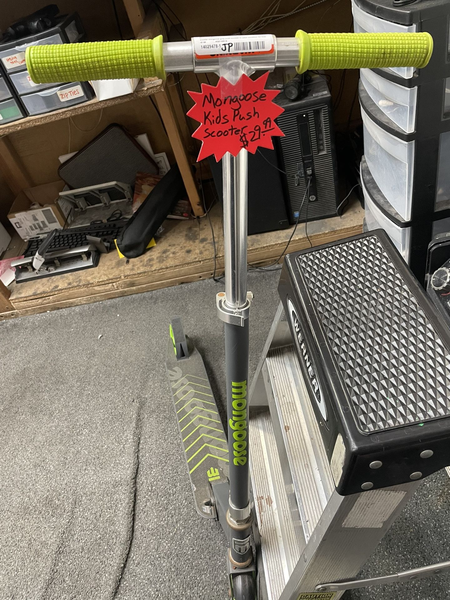 Mongoose Green and Grey Kids Scooter