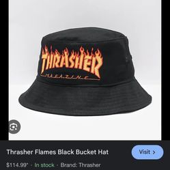 Black Orange Thrasher Hat 