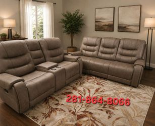 New Oversized 2pc Reclining sofa set