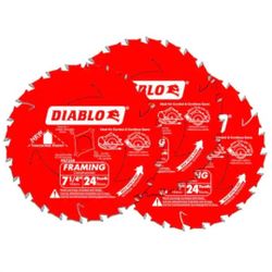 DIABLO 7-1/4 in. x 24-Tooth Tracking Point Framing Circular Saw Blade (3-Pack) (Model: D0724R3)
