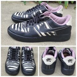 Nike Air Force 1 Zebra Print Shoes