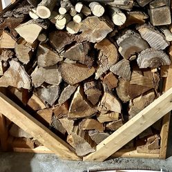 Camping firewood and rack.