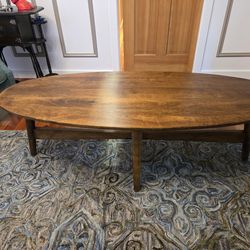 MCM all wood oval coffee table