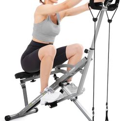 Squat Machine for Home, Squat Rowing Machine for Glute Trainer, 4 Adjustable Resistance Levels, Foldable & Easy Setup, Full Body Workout Home 