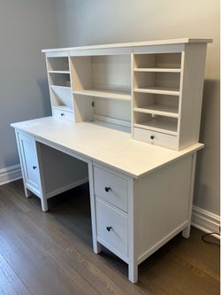 IKEA Desk with Hutch – White – Like New Condition