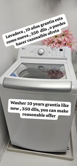 LG washer perfect conditions like new , 8 years of warranty  ,huge capacity,  LG  lavadora  perfectas condiciones, como nueva , 8 años de garantía , e