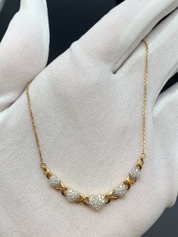 20" Diamond heart cluster necklace #35046
