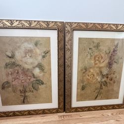 FRAMED FLORAL ART SET / $25