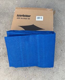 Sun Shade Sail Rectangle 8’x12’ UV Block Canopy for Patio, Backyard, Garden, Outdoor Activities in Blue