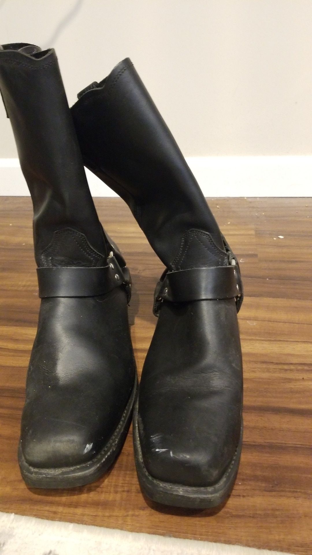 Dingo boots western work leather black motorcycle size 14