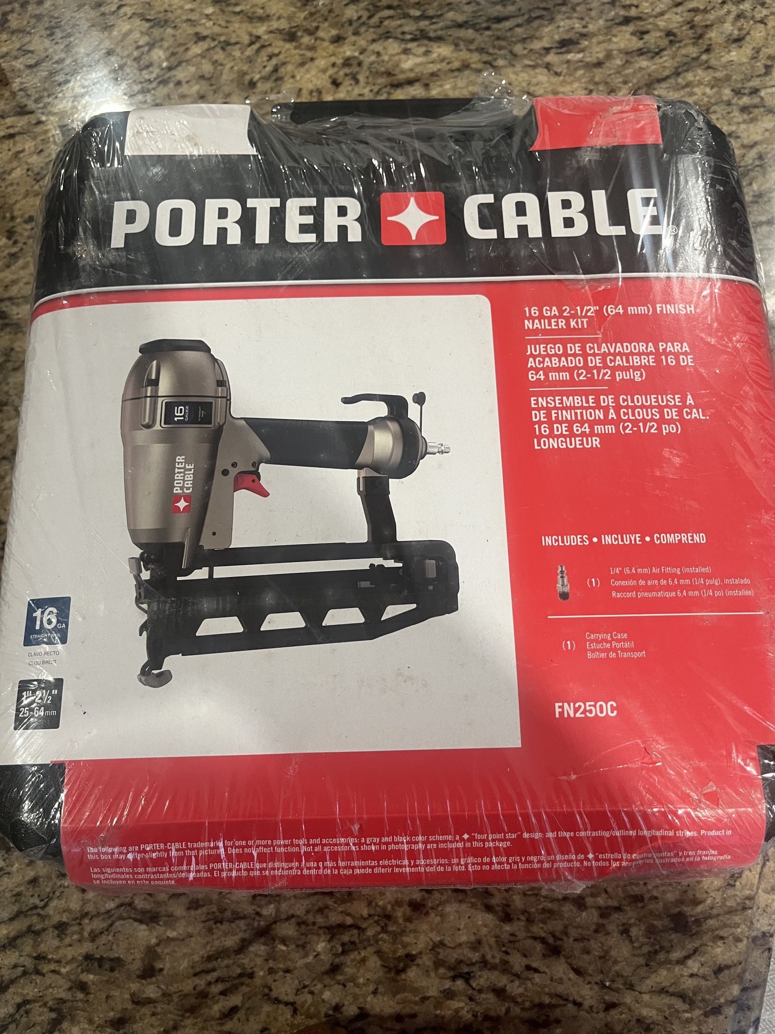 Porter-Cable FN250C 16 Gauge 2-1/2” Finish Nailer Kit – Brand New