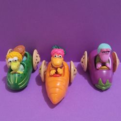 1988 Fraggle Rock McDonald’s Vintage Happy Meal Toy Cars Vintage 3 pc Set.