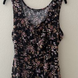 Floral Tank Top by Venus Women’s Sz. XL  Black with Floral Design.