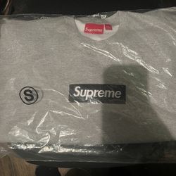 Supreme Box Logo Crewneck Grey 
