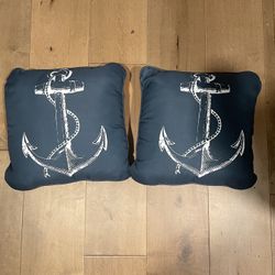 Anchor Nautical Reversible Outdoor Pillows 