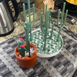 Baby Bottle Cleaning Brushes Drying Rack 