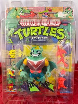 Vintage TMNT Ray Fillet Unpunched MOC W/Protector