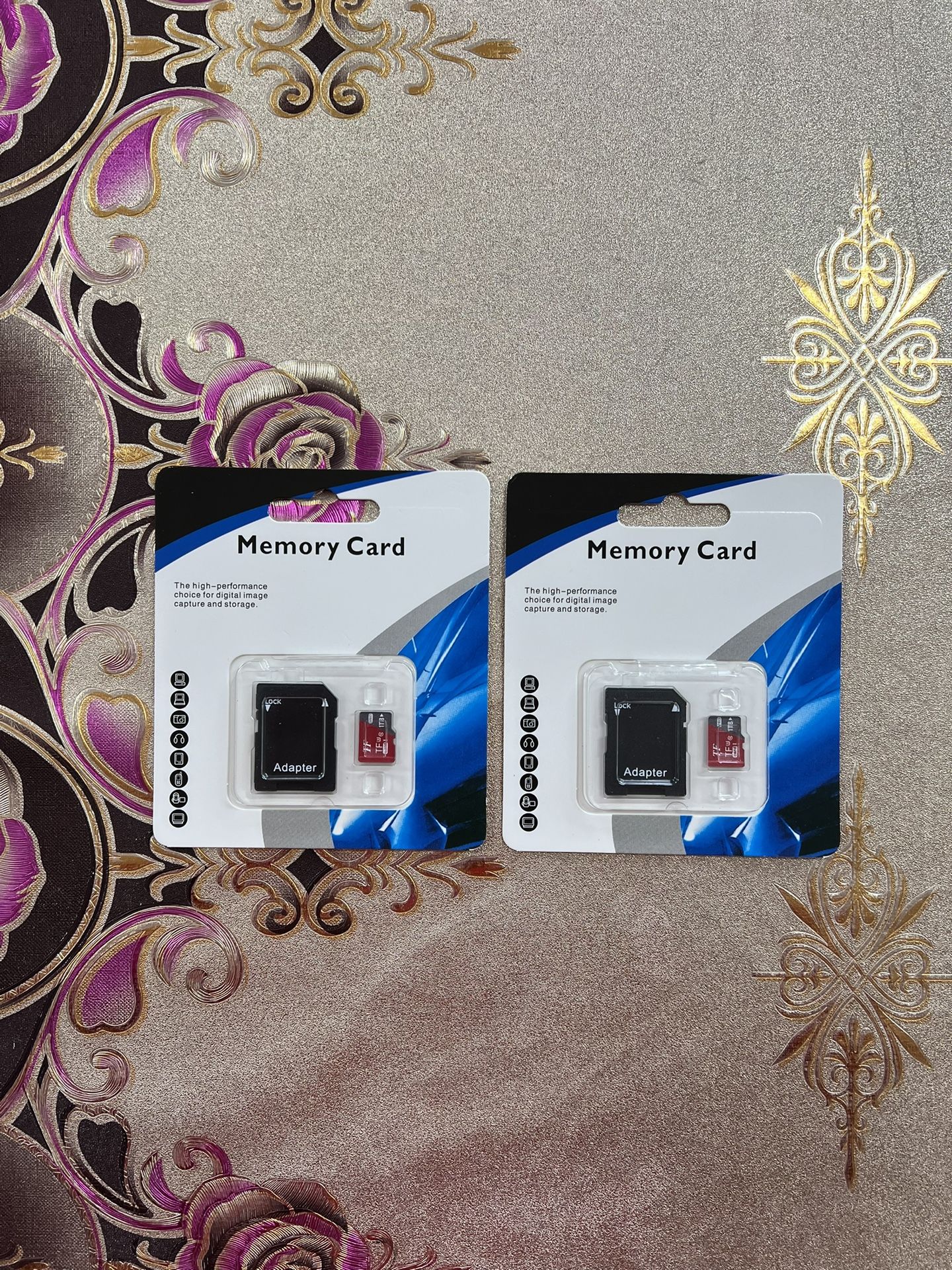 2 Sets x 1TB Universal SD Memory Card, Micro TF Flash Memory Card with Adapter