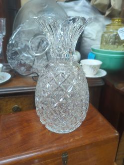 Waterford crystal pineapple glass tall vase signed 12"