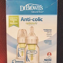 Dr. Brown's 2oz Anti-Colic Options+ Narrow Baby Bottle with Preemie Flow Nipple - 0m+