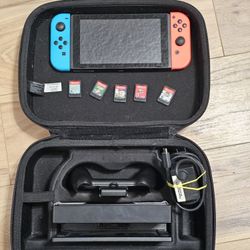 Nintendo Switch Bundle – 6 Games, Dock, Case, Ready to Play
