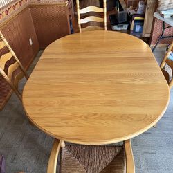 Vintage Amish made Dining Table with 4 Chairs