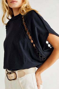 Free People Rough Around The Edges Top – Black – Size Medium