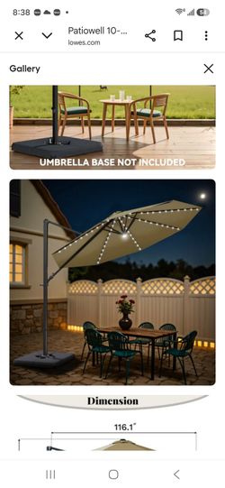 NEW PATIO UNBRELLA WITH LIGHTS